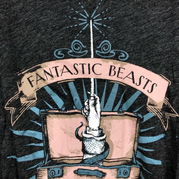 Fantastic Beasts Long Sleeved Shark Bite Tunic Top Blouse SZ L - Picture 3 of 9